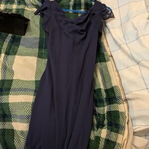 S.L. Fashions Navy Blue Midi Dress